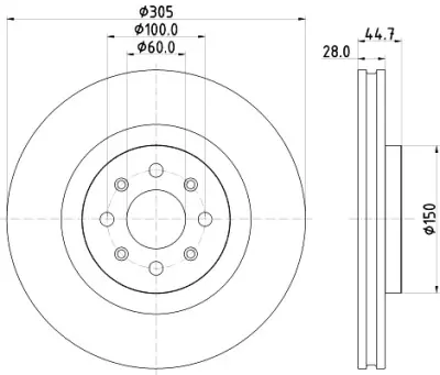 Disco de freno HELLA 8DD 355 120-951 Artesanal